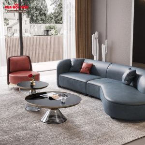 Bàn sofa góc bằng kính trong suốt BSF105 tạo điểm nhấn ấn tượng cho không gian
