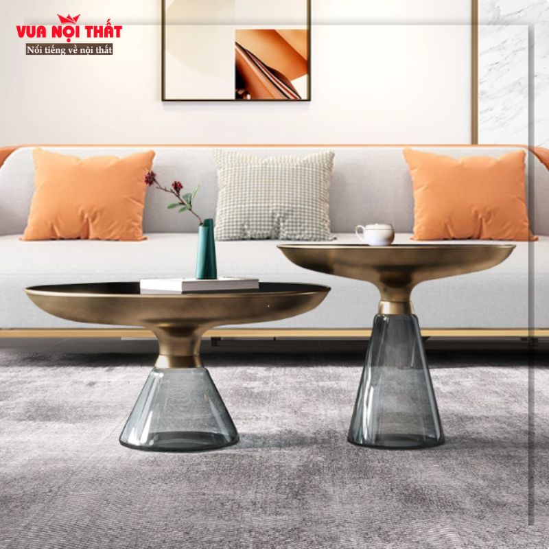 Bàn sofa góc bằng kính kết hợp kim loại BSF105