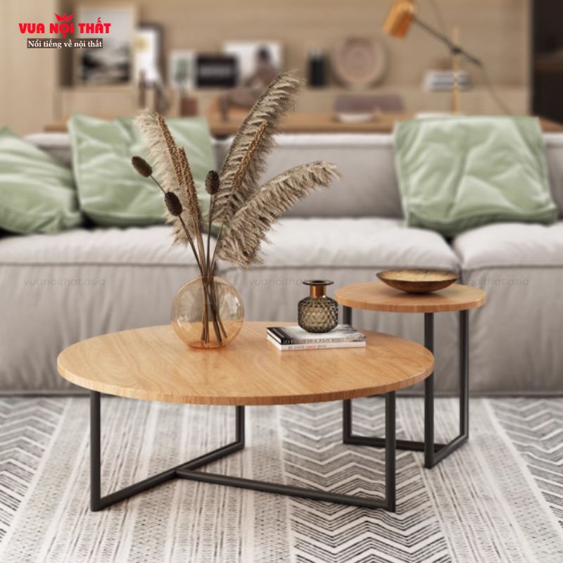 Bàn sofa gỗ thông chân sắt sơn tĩnh điện có khả năng chống gỉ sét