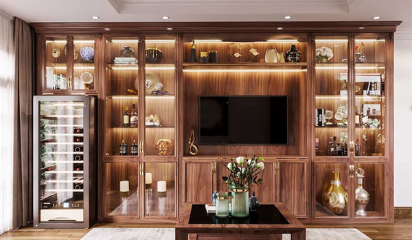 Tủ rượu gỗ sồi được thiết kế theo nhiều phong cách khác nhau