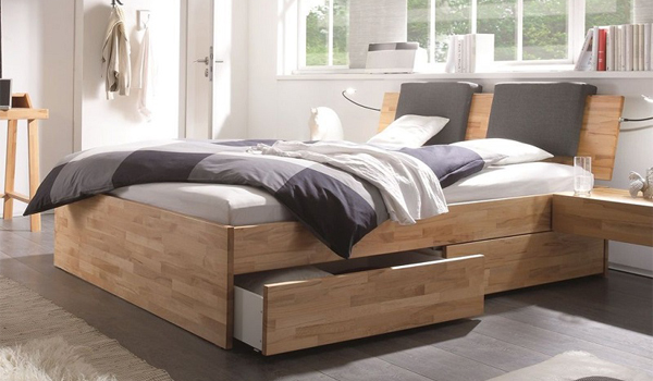 Giường ngủ hộp được thiết kế với hệ thống ngăn chứa đồ bên trong thân giường