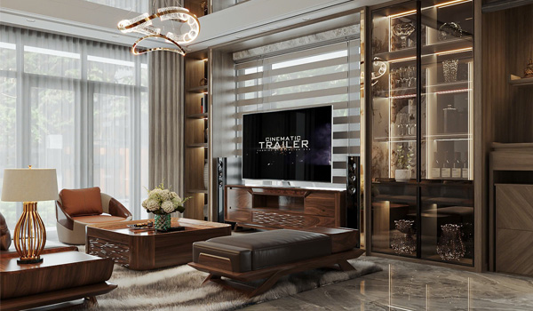 Kệ tivi gỗ tự nhiên mang đến sự sang trọng, đẳng cấp cho không gian