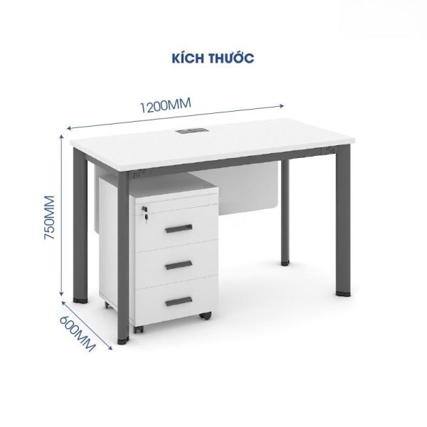 Kích thước bàn làm việc gỗ chân sắt 1m2 đẹp
