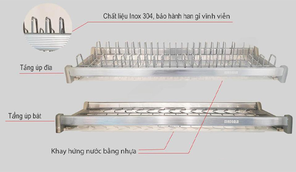 Chọn kích thước giá bát cố định phù hợp cho tủ bếp