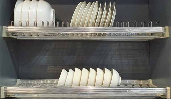 Giá bát cố định là phụ kiện được lắp đặt cố định bên trong khoang tủ bếp trên