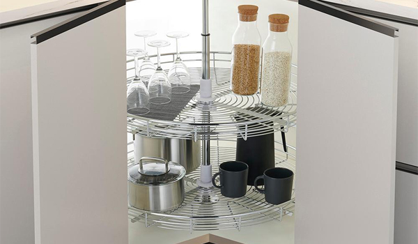 Mâm xoay góc tủ bếp được chia thành nhiều loại khác nhau, tùy theo thiết kế & vị trí lắp đặt