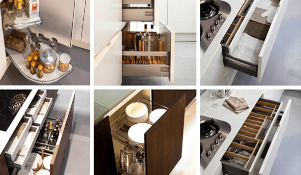 Phụ kiện tủ bếp được làm từ các loại chất liệu cao cấp