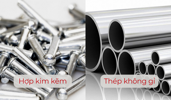 So sánh chi tiết hợp kim kẽm và thép không gỉ