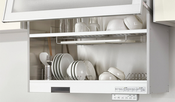 Giá bát nâng hạ có cơ chế nâng - hạ linh hoạt nhờ hệ thống trợ lực lò xo giảm chấn