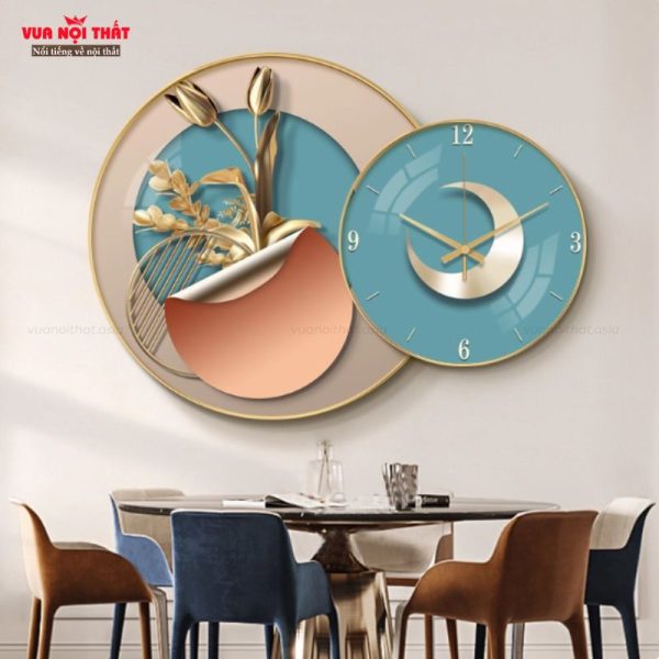 Tranh treo tường kết hợp đồng hồ hiện đại chất lượng cao TT92