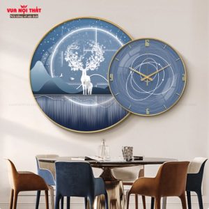 Tranh treo tường kết hợp đồng hồ đẹp TT92 - Mẫu E