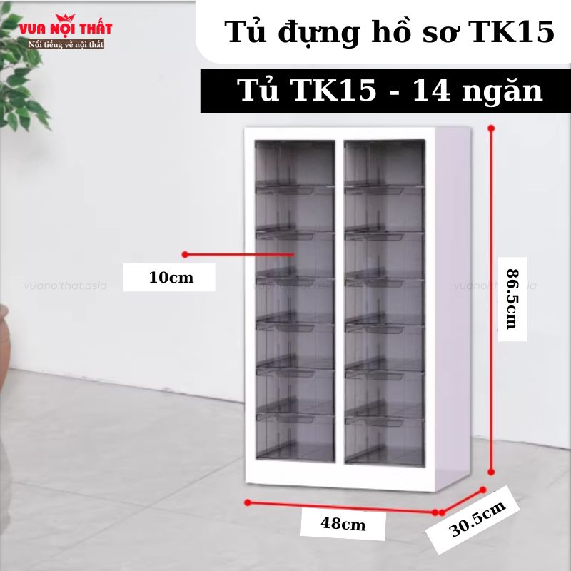 Tủ đựng hồ sơ bằng sắt TK15 với hai màu đen, trắng dễ dàng phối hợp với nội thất văn phòng