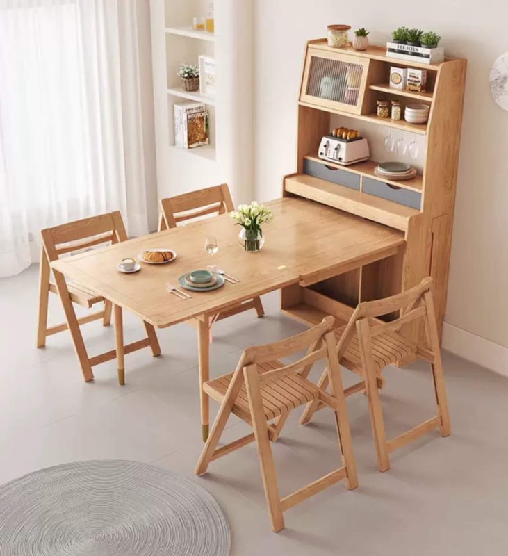 bàn ăn thông minh gỗ tự nhiên hay gỗ công nghiệp?