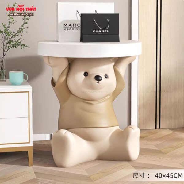 Bàn sofa góc hình chú gấu nhỏ TTT161 được làm từ chất liệu composite bền đẹp