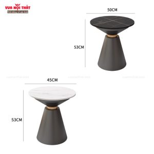 Bàn sofa góc mặt đá BSF106 có hai kích thước đường kính gồm 45cm và 50cm