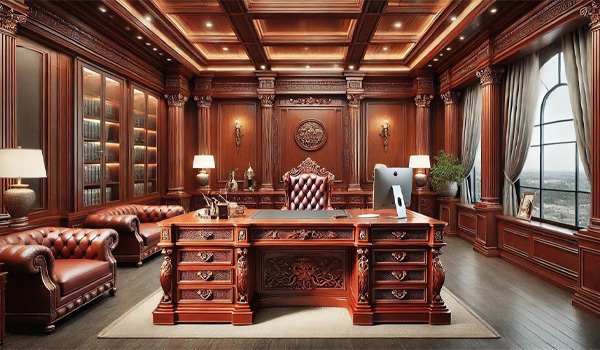 Bàn giám đốc gỗ tự nhiên cổ điển có giá thành rất cao