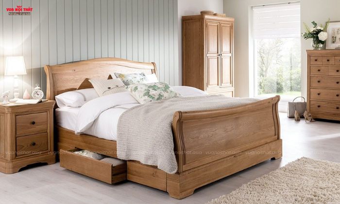 Mẫu Giường ngủ gỗ sồi bán chạy giá rẻ tại TPHCM