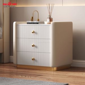 Tủ đầu giường nhập khẩu 3 tầng TDG21 màu trà sữa