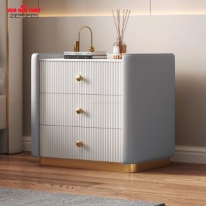 Tủ đầu giường nhập khẩu 3 tầng TDG21 màu tro khói