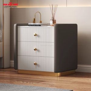 Tủ đầu giường nhập khẩu 3 tầng TDG21 màu xám đậm