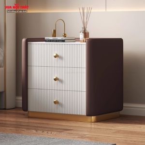 Tủ đầu giường nhập khẩu 3 tầng TDG21 màu cafe