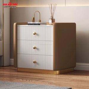 Tủ đầu giường nhập khẩu 3 tầng TDG21 màu nâu nhạt