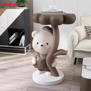 Bàn sofa góc hình chú gấu đáng yêu TTT162 được làm từ chất liệu composite