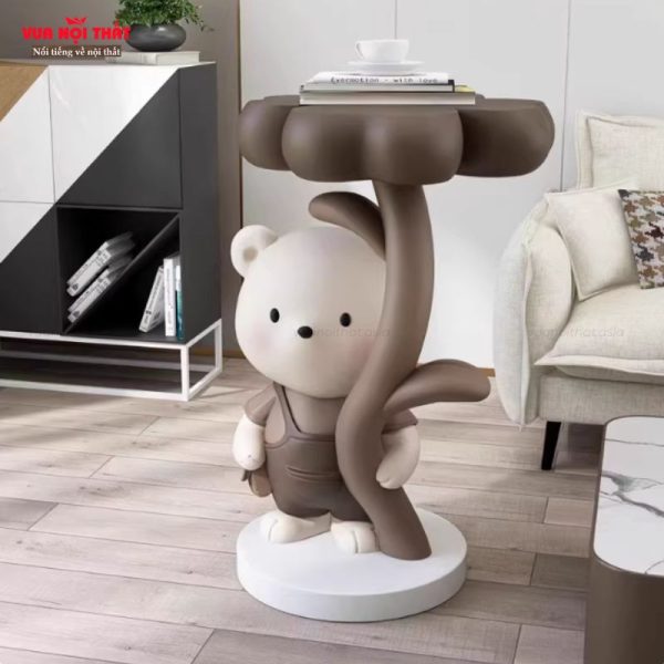 Bàn sofa góc hình chú gấu đáng yêu TTT162 được làm từ chất liệu composite
