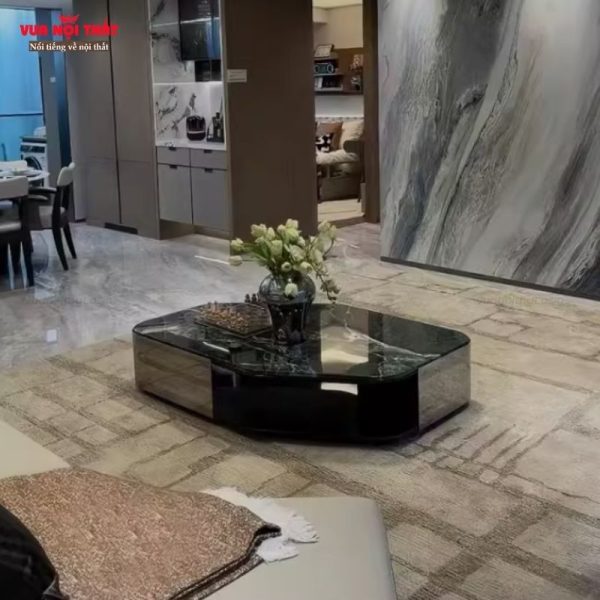 Bàn sofa đá cẩm thạch đẹp BSF112 với mặt đá dày 18mm