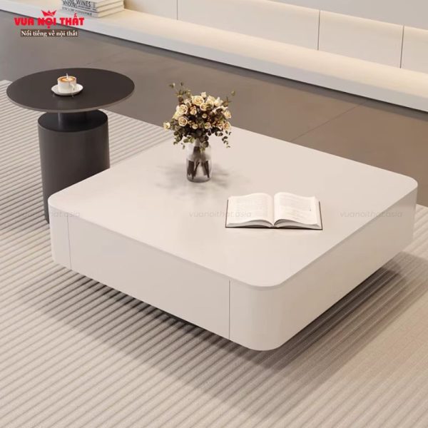 Bàn cafe mặt đá sang trọng BSF113 với độ dày mặt đá 11mm sáng bóng