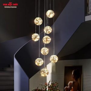 Đặc điểm của đèn chùm cầu thang ánh sao hiện đại DTT83