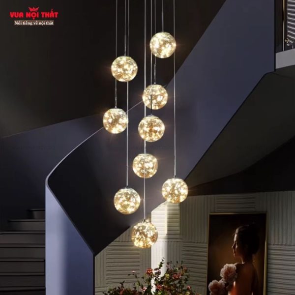 Đặc điểm của đèn chùm cầu thang ánh sao hiện đại DTT83