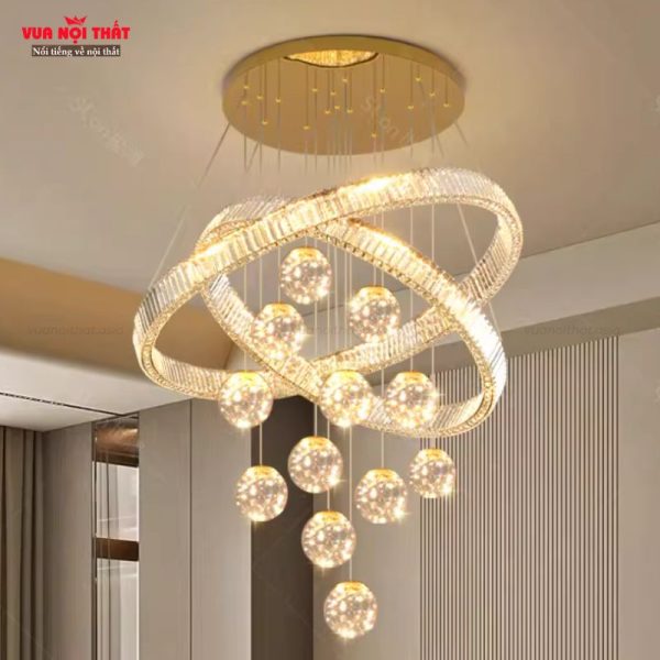 Đèn chùm thả pha lê sang trọng DTT84 với thiết kế ấn tượng tạo điểm nhấn cho không gian