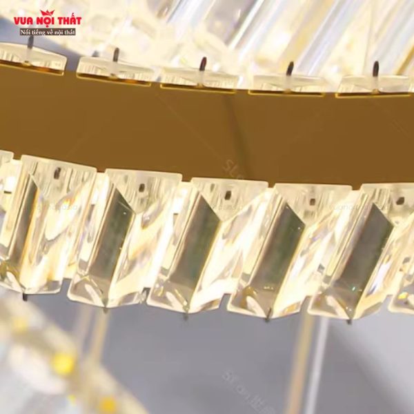 Đèn chùm thả pha lê hiện đại DTT84 làm từ chất liệu inox 304 kết hợp thủy tinh K9