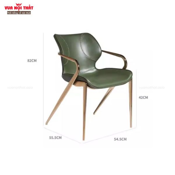 Kích thước của ghế ăn bọc da chân kim loại đẹp GA12