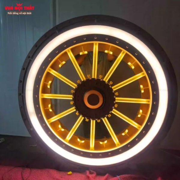 Giá đựng rượu bằng sắt hình bánh xe đẹp mắt PKTT23 tạo điểm nhấn cho không gian