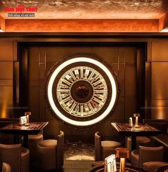 Giá đựng rượu bằng sắt hình bánh xe độc đáo PKTT23