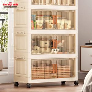 Tủ đựng đồ bằng nhựa gấp gọn giá rẻ GD51 giúp không gian thêm gọn gàng, ngăn nắp hơn