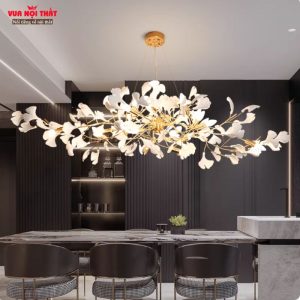 Đèn chùm lá bạch quả nhập khẩu chất lượng cao DTT85 tạo điểm nhấn cho không gian