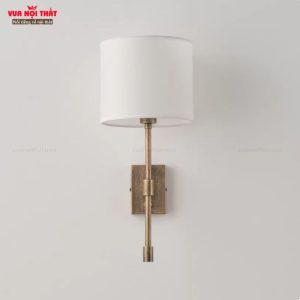 Đèn tường phòng khách kiểu Pháp đẹp DTT86 được làm bằng đồng thau và chao vải