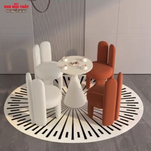 Ghế tai thỏ có thiết kế phần lưng ôm sát cơ thể, tạo cảm giác êm ái