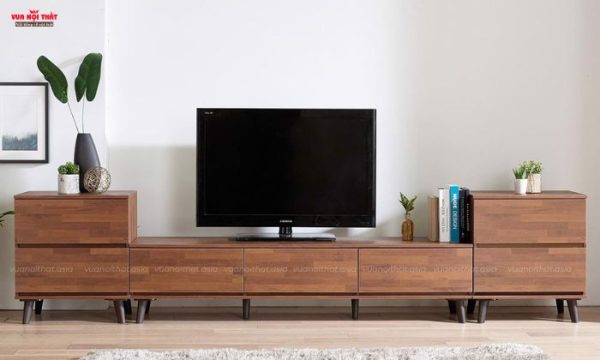 Kệ tivi gỗ tự nhiên có đa dạng kiểu dáng, chất liệu và kích thước theo yêu cầu