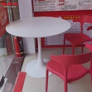 Bàn cạnh sofa tròn cao cấp BSF114 với chất liệu chân sắt sơn chống gỉ sét