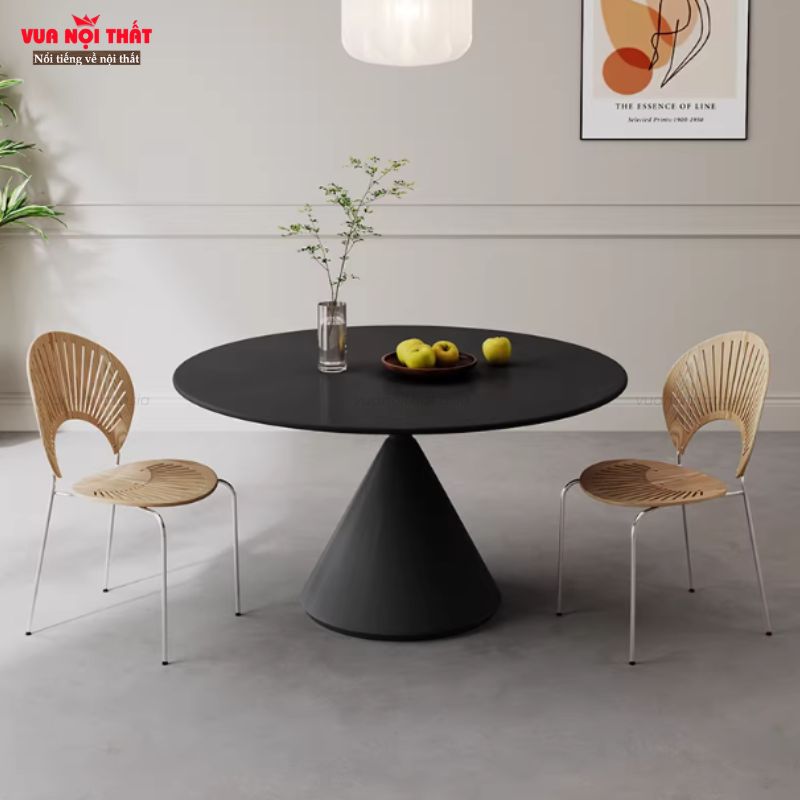 Bàn sofa tròn đế đồng hồ cát độc đáo BSF115 thích hợp làm bàn ăn, bàn tiếp khách