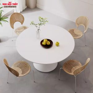 Bàn sofa tròn tiếp khách BSF115 được làm từ thép sơn tĩnh điện chống trầy xước hiệu quả