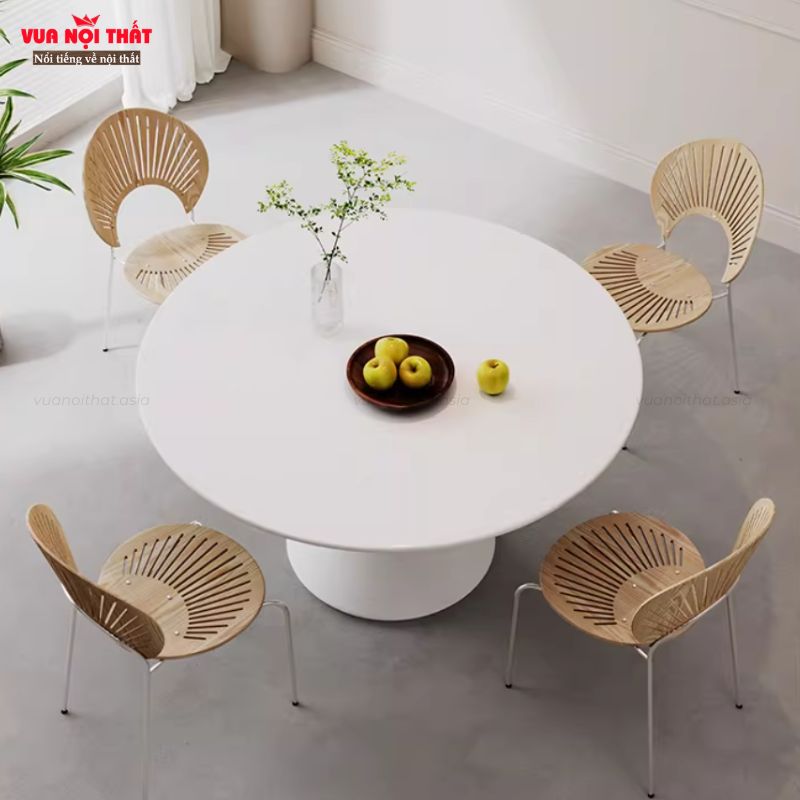 Bàn sofa tròn tiếp khách BSF115 được làm từ thép sơn tĩnh điện chống trầy xước hiệu quả