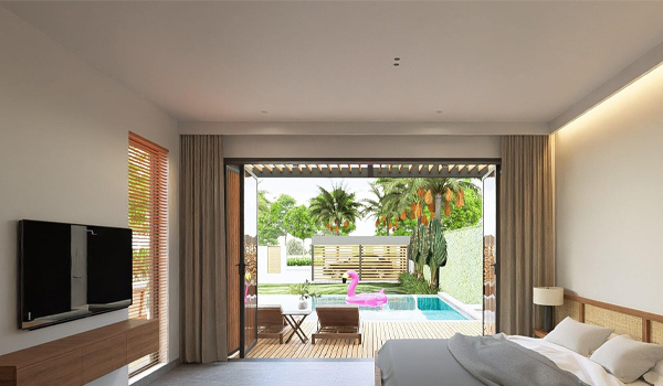 Cửa sổ sát đất có khả năng đón ánh sáng tự nhiên tối đa