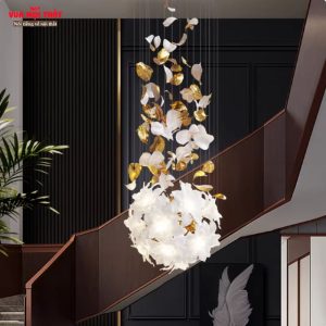 Đèn chùm thả cầu thang sang trọng DTT87 tạo điểm nhấn cho toàn bộ không gian