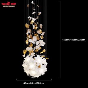 Đèn thả cầu thang hiện đại DTT87 có đa dạng kích thước để khách hàng lựa chọn