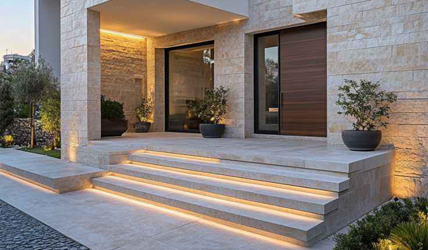 Gạch ceramic là loại gạch lát bậc tam cấp có giá thành hợp lý, đa dạng mẫu mã